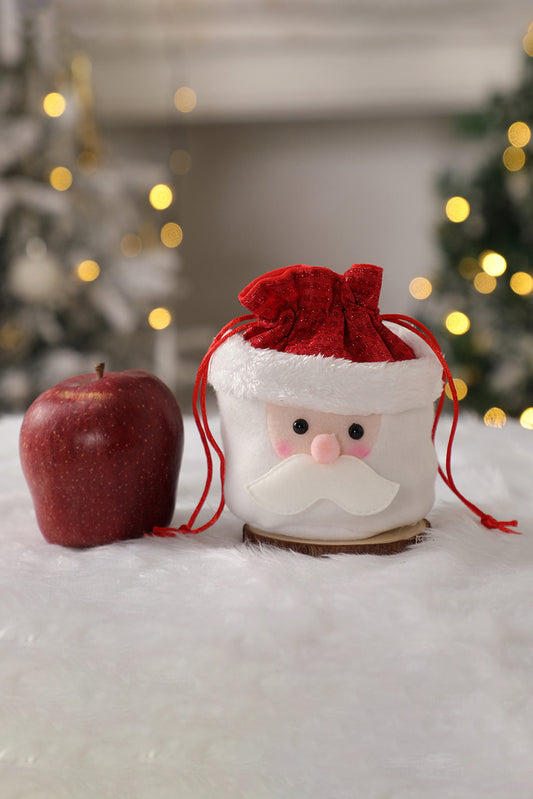White Santa Claus Cartoon Christmas Candy Gift Bag 